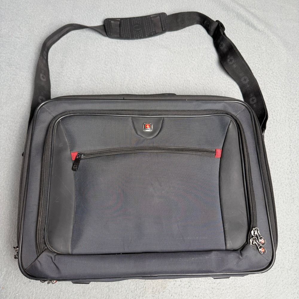 SwissGear Wenger Insight Laptop Messenger Bag‎ Black Gray GA-7439-14 Briefcase